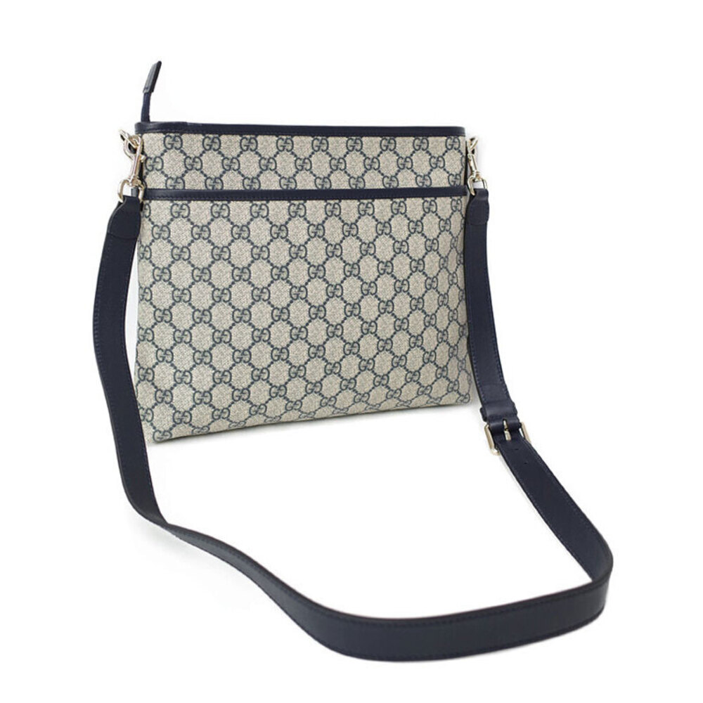 Gucci Messenger Blue Navy Flat GG Plus Bag Monogram